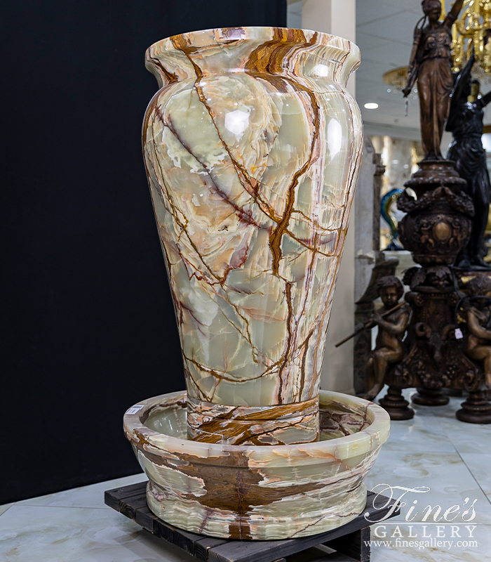 Marble Fountains  - Green Onyx Urn Fountain - MF-1735